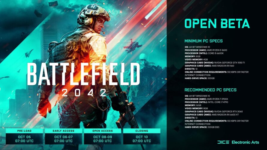 Открытая бета Battlefield 2042 через неделю